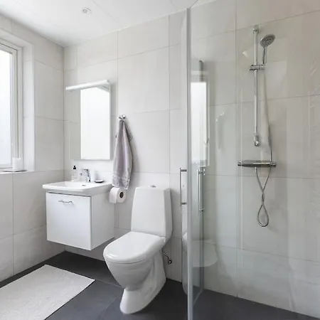 Modernt Hus Med Parkeringsplatser Och Traedgard *