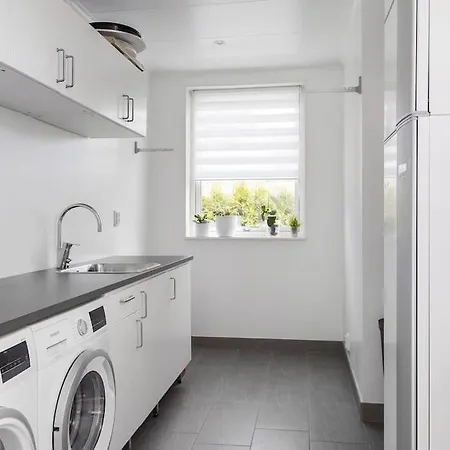 Modernt Hus Med Parkeringsplatser Och Traedgard Villa